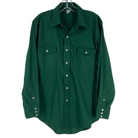 Vintage Other - dark green western pearl snap shirt vintage